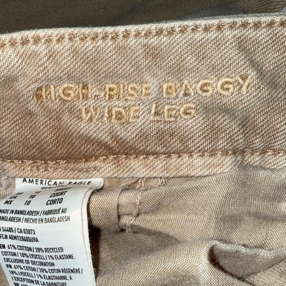 American Eagle Outfitters Tan Wide Leg Cargo Pants size 10 short - Picture 3 of 9